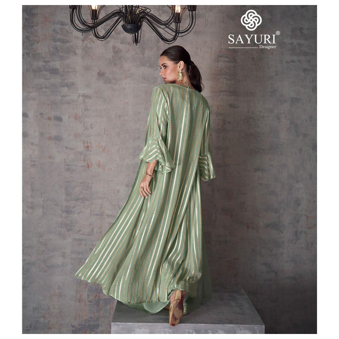 Kashvi By Sayuri Real Georgette Party Wear Indo Western Lehenga Wholesale Shop In Surat

